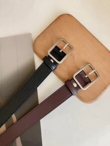 1 chiếc thắt lưng da PU cổ điển thanh lịch giản dị dành cho nữ có chi tiết thiết kế, thắt lưng denim trang trí, cạp quần rộng đơn giản màu đen, thắt lưng quần cá nhân hóa theo phong cách thẩm mỹ Ins, nữ - nhiều màu - Xem 7