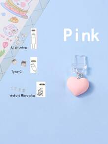 1pc Resin Heart Anti-Dust Plug Compatible With Iphone, Android, Type-C Port, Cute Decoration