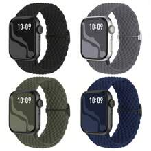 4条装编织弹力单环表带，兼容 38mm、40mm、41mm、42mm、44mm、45mm、49mm、46mm，男女通用，尼龙弹力表带，兼容Series 10、9、8、7、6、SE、5、4、3、2、1、Ultra、Ultra 2 - Series10 46mm - 查看 16