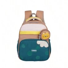 Cartoon Cute Little Tiger Lightweight Colorful Backpack With Coin Purse And Anti-Slip Shoulder Buckle For 3-6 Years Old Kids Kindergarten