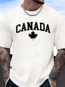 Camiseta CANADA manga curta gola redonda algodão fio 30.1 Lançamento - Branco - Visão 2