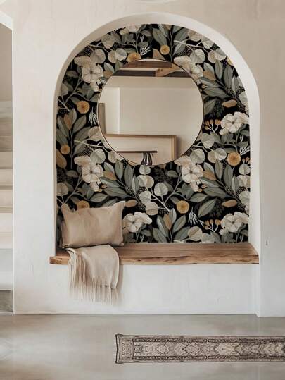 1 Roll Waterproof Retro Floral Wallpaper For Home Decor - Self-Adhesive Contact Paper For Living Room, Kitchen, Bedroom - Removable & Easy To Install - 17.7 X 78.7/118.1 Inches