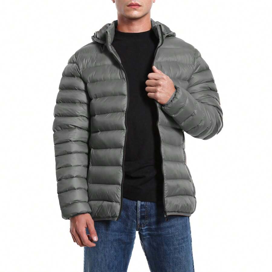 JOPHY & CO. TMK Men's Spring Autumn Down Jacket With Hood 100 Grams Art. 8201 - 灰色 - 查看 1