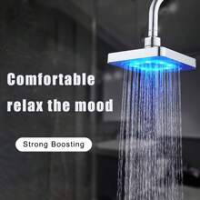Luxury 6" Square Rain Shower Head High Flow Rainfall Showerhead 7 Color Changing, Bathroom Accessories - 變體1 - 查看 5