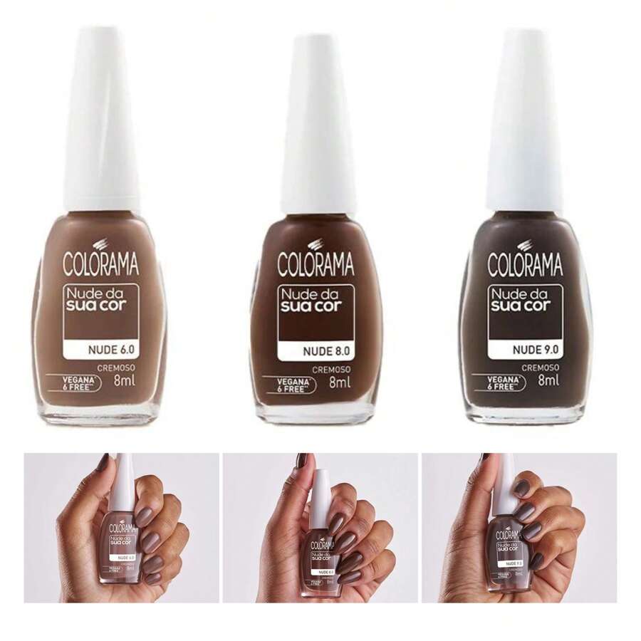Kit 3 Colorama Nail Polish Nude Collection In Your Color 6 + 8 + 9 - 彩色 - 查看 1
