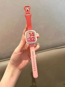 2pcs/Set Color Block Cute Wasp Waist Silicone Watch Band Comfortable Adjustable Waterproof Wristband And Hollow-Out Silicone Protective Watch Case, Compatible With Apple Watch Series Ultra/SE/11/10/9/8/7/6/5/4/3/2/1, 38/40/41/42/44/45/46/49mm