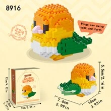 1 件可爱小鸟拼接微粒积木玩具，迷你鹦鹉形状桌面装饰收藏品，创意 DIY 拼装积木动物模型家居桌面装饰，很棒的圣诞节/万圣节/新年/情人节/儿童生日礼物，男孩玩具，儿童玩具，儿童玩具，女孩玩具 - 彩色 - 查看 11