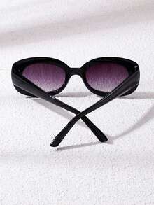 1 Cặp Kính thời trang trang trí màu đen viền bầu dục nhỏ cho nữ, thích hợp sử dụng hàng ngày, trang phục cơ bản hợp thời trang thu đông cho nữ, quần áo công sở, quà tặng thường ngày Y2k - Nhiều màu - Xem 4