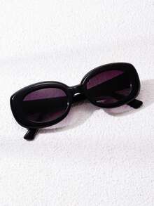 1 Cặp Kính thời trang trang trí màu đen viền bầu dục nhỏ cho nữ, thích hợp sử dụng hàng ngày, trang phục cơ bản hợp thời trang thu đông cho nữ, quần áo công sở, quà tặng thường ngày Y2k - Nhiều màu - Xem 2