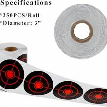 Shooting Target Paper, Indoor Archery Target Face, Splatter Exploding Reactive Shooting Targets - 3 X 3 Inch Bullseye Targets (100 Sheets) - Black - View 5
