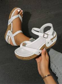 [2025 Spring/Summer New Arrival] European & American Ins Style Platform Wedge Sandals, Y2K Rivets & Bow Decor Strap Roman Slide Sandals For Women