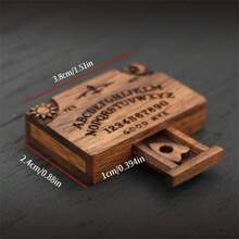 带有占卜字母的迷你灵魂抽屉、木制工艺家居装饰、家庭新奇书签礼物、缓解压力的装饰品 - 混色木材。 - 摩卡棕 - 查看 5