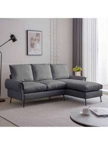 [VIDEO] Provided]81"Modern Sectional Technical Leather L-Shaped Sofa Couch With Reversible Chaise Lounge,ModernMingle