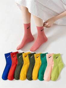 10 đôi phong cách mùa thu đông với họa tiết một nét nhiều màu, phù hợp cho thể thao và thời trang hàng ngày, trang phục Y2k đa năng, phù hợp cho thể thao ngoài trời, chạy bộ, bóng rổ, leo núi, trung tâm thể dục, mềm mại, thân thiện với da, thoải mái, thoáng khí, thấm mồ hôi, chống mùi, bé trai và bé gái, thời trang trường học, đa năng cho nam và nữ, tất cổ cao - Nhiều màu - Xem 3