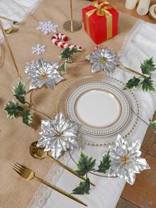 1 件人造圣诞花藤 - 带绿叶的人造圣诞花，悬挂藤蔓，适用于房间周年纪念婚礼生日圣诞墙壁拱门装饰 - 彩色 - 查看 11