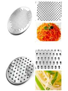 قرارة من الفولاذ المقاوم للصدأ قطعة واحدة، مبشرة زنجبيل ذات وجهين، بشارة جبن متعددة الوظائف، أداة مطبخ لخضراوات والفواكه مع علبة تخزين