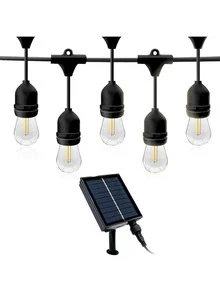 Clothesline Lights Led Warm 10 Meters Solar And Remote Control For Outdoor - 黑色 - 查看 2