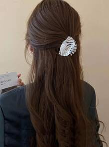 1 件全新漆皮扇贝发夹，发爪发饰，时尚简约，适合日常、拍照、度假旅行 - 彩色 - 查看 9