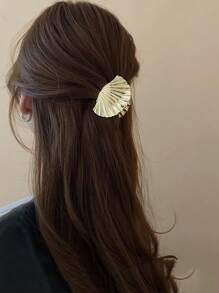 1 件全新漆皮扇贝发夹，发爪发饰，时尚简约，适合日常、拍照、度假旅行 - 彩色 - 查看 5