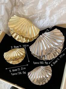 1 件全新漆皮扇贝发夹，发爪发饰，时尚简约，适合日常、拍照、度假旅行 - 彩色 - 查看 10