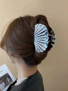 1 件全新漆皮扇贝发夹，发爪发饰，时尚简约，适合日常、拍照、度假旅行 - 彩色 - 查看 8