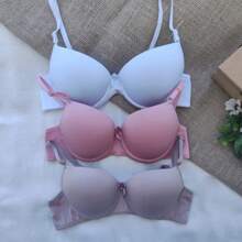 Kit 3 Sutiãs Básicos Confortáveis Para o Dia a Dia Soutien Sutien Sutian Com Bojo Imperdível