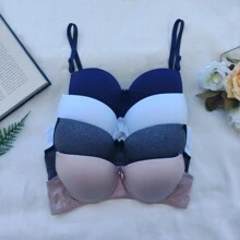 Kit 3 Sutiãs Básicos Confortáveis Para o Dia a Dia Soutien Sutien Sutian Com Bojo Imperdível