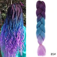 合成大号编织发渐变色大号辫子接发 1 件，适用于扭纹钩编编织发耐热高温纤维 24 英寸，万圣节角色扮演装扮时尚派对圣诞新年礼物