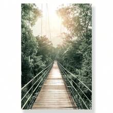 1 tấm áp phích vải canvas phong cảnh rừng rậm động vật báo voi in tranh lá cọ rừng cầu sông hình ảnh trang trí Bắc Âu không có khung - Nhiều màu - Xem 17
