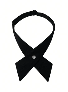 Gravata masculina transversal, gravata borboleta formal simples de cor sólida, adequada para escola, recepção, banquete e outras ocasiões