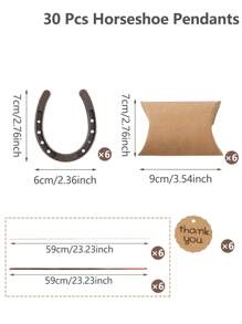 30Pcs Vintage Lucky Horseshoe Pendants,Guest Wedding Favors,Metal Horseshoes Decor With Kraft Paper Box And Label,Rustic Horseshoe Gifts For Wedding Party Decoration,Wedding Favors And Gifts For Guests,Bridal Shower ﻿ ﻿