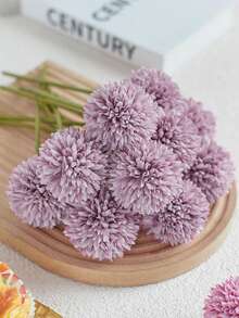 1 件/4 件/8 件人造菊花球花蒲公英绣球花花束礼物送给朋友新娘婚礼花束装饰适用于家庭办公室咖啡馆派对婚礼、假植物、秋季装饰、房间、书桌、花园装饰、房间装饰用品、房间装饰 - 彩色 - 查看 14