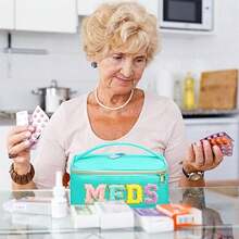 Túi đựng đồ trang điểm Geetery Chenille Túi đựng đồ trang điểm bằng vải nylon Túi đựng đồ trang điểm di động Túi đựng đồ trang điểm Preppy Patch có khóa kéo Túi đựng đồ vệ sinh cá nhân cho phụ nữ (Màu xanh lá cây) - Nhiều màu - Xem 4