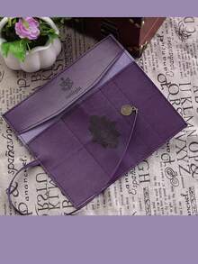 皮革铅笔盒，1 个新卷 PU 皮革钱包包，复古化妆包，大容量捆绑三折化妆收纳包，具有独特的图案和装饰，非常适合存放在旅行盒中 - 彩色 - 查看 5