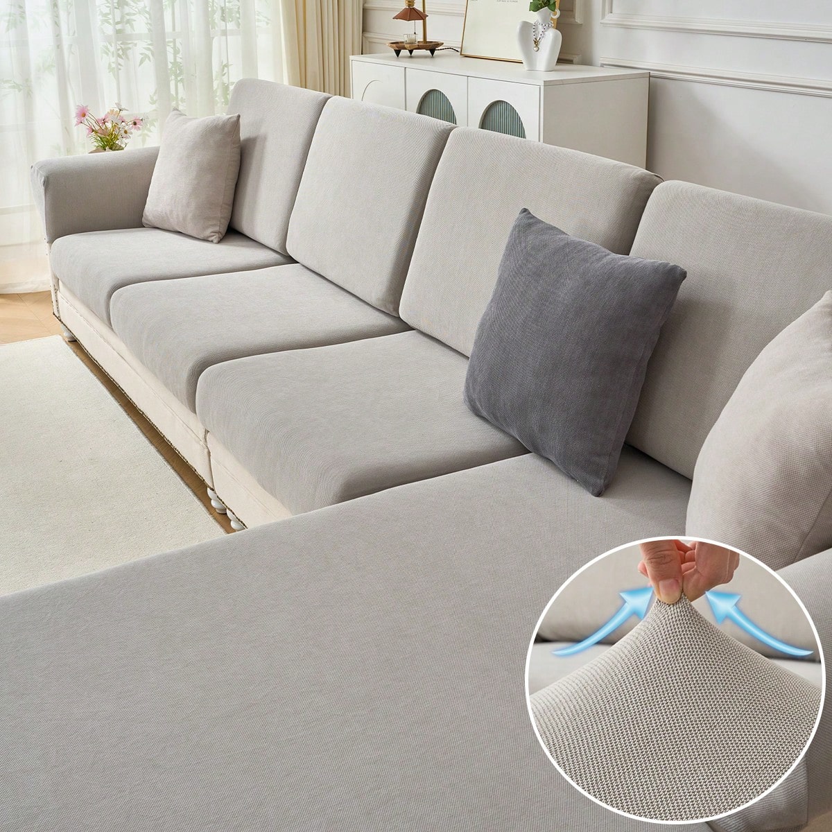 Pieza Funda de asiento de sofá de chenilla premium de unicolor, estilo resistente al deslizamiento y elástico, funda protectora contra arañazos y a
