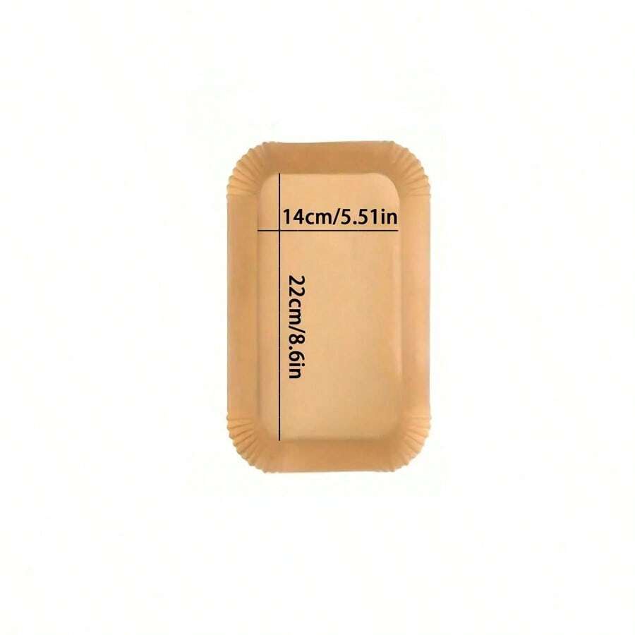 50/100/200 piezas Forros desechables para freidora de aire, aptos para freidoras de aire de doble cesta, accesorios para freidora de aire, a prueba de aceite, impermeables, papel de hornear | Rectangular | (21,8 cm - Marrón) - Marrón - Ver 1