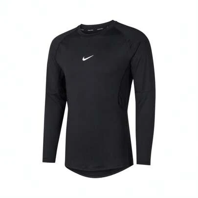 Nike 男式 AS M NP DF TIGHT TOP LS 压缩衬衫，简约时尚运动背心，黑色 FB7920-010