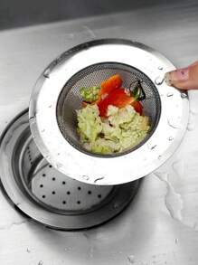 1 pieza/2 piezas Colador para fregadero de cocina, Cesta filtrante de acero inoxidable para drenaje de fregadero, Trampa antiatascamiento para salida de agua de lavabo - Multicolor - Ver 10