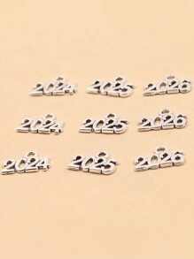 60 个/包 9X13 毫米合金 DIY 珠宝小配件，2024/2025/2026 年数字吊坠，时尚节日礼物 - 時尚 - 查看 2