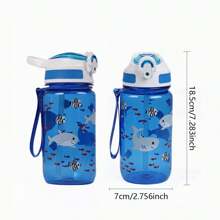 1 chiếc cốc nhựa cách nhiệt in hình hoạt hình dễ thương dung tích 21oz (khoảng 600ml) có ống hút, thích hợp cho du lịch ngoài trời, đi bộ đường dài, đi học - Nhiều màu - Xem 3