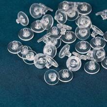 20 piezas/40 piezas/ 60 piezas/100 piezas Respaldo de goma acolchado para aretes caídos, reemplazo de respaldo de silicona para aretes, accesorios de joyería suaves, respaldo de aretes tipo bala para aretes pesados - Multicolor - Ver 14