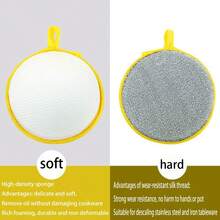 5件装双面洗碗海绵刷锅刷碗刷厨房家用洗碗巾去油污去污强力洗碗布 - 黃色 - 查看 9