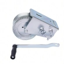 YUNRUX 1588kg 10m Professional Hand Winch Trailer Cable Winch With Wire Rope For Trailer Truck Car - 銀色 - 查看 7