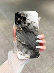 Ốp lưng điện thoại chống sốc sơn vân đá cẩm thạch có cạnh thẳng đục lỗ tương thích với iPhone 16/16 Pro/16 Plus/16 Pro Max, iPhone 15/15 Pro, 14 Pro Max, 13 hoạt hình, 12 sơn, 11 hoạt hình, 7 8 thiết kế đồ họa dễ thương - Nhiều màu - Xem 3
