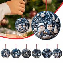 1 cái đĩa xanh hình người tuyết, hươu, cây trang trí bằng acrylic, màu dây ngẫu nhiên, trang trí nhà cửa, trang trí phòng, trang trí tường - Nhiều màu - Xem 2