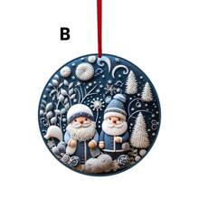 1 cái đĩa xanh hình người tuyết, hươu, cây trang trí bằng acrylic, màu dây ngẫu nhiên, trang trí nhà cửa, trang trí phòng, trang trí tường - Nhiều màu - Xem 4