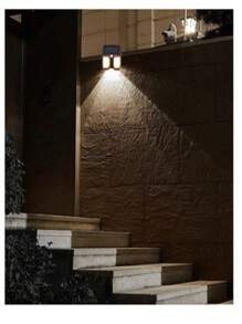 Luces Solares de Pared de 2 Focos con Sensor de Movimiento y 3 Modos de Iluminación para Jardín y Patio - Negro - Ver 10