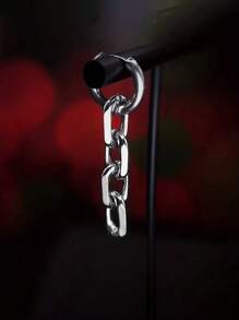 Y2K Gothic Style Stainless Steel Chain Pendant Earrings - Unisex, Perfect Accessory For Casual Outfits, Also A Unique Gift - Steel - View 3