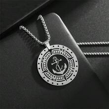 1 件装不锈钢复古北欧维京指南针锚勋章吊坠项链男士时尚炫酷摩托车骑行派对首饰 - 時尚 - 查看 4