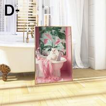 Bộ 1, Tranh in mèo buồn cười màu xám, Tranh in mèo phòng tắm hợp thời trang, Áp phích nhà vệ sinh buồn cười, Áp phích mèo buồn cười, Nghệ thuật treo tường vui nhộn để trang trí phòng tắm Trang trí nhà, Áp phích vải, Trang trí tường vải cho nhà, Phòng khách, Phòng tắm, Không có khung - Nhiều màu - Xem 10